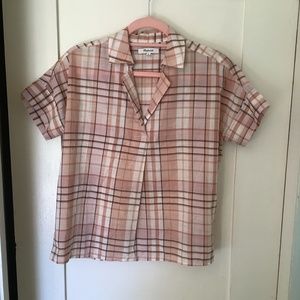 Madewell Pink Plaid Top, Size XS